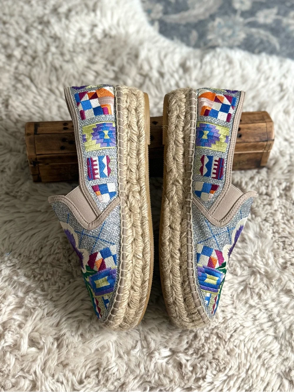 Johnny Was Madrid Embroidered Espadrille Multi side 40 US 9